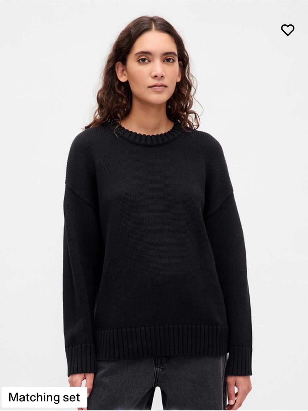 GAP 100% Cotton Oversized Sweater in Black, size M